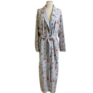 Vermont Country Store Portugese Cotton Poplin Floral Robe Floor Length Small